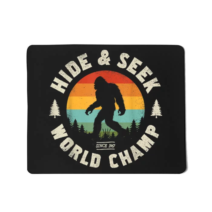 Bigfoot Hide And Seek World Champion Sasquatch Retro Vintage Mousepad