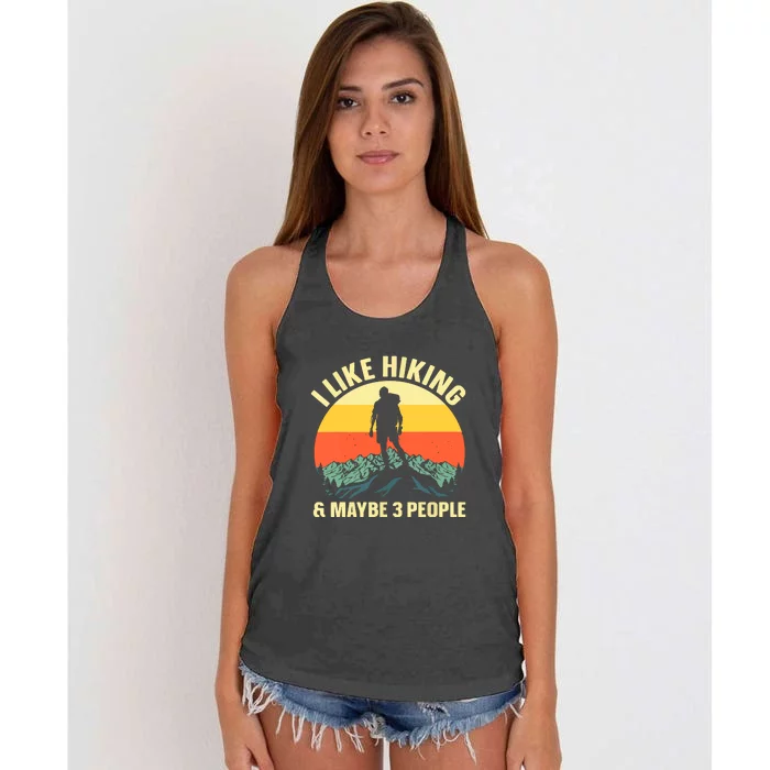 Best Hiking Art Mountaineer Hike Gear Vintage Hiking Gift Women's Knotted Racerback Tank