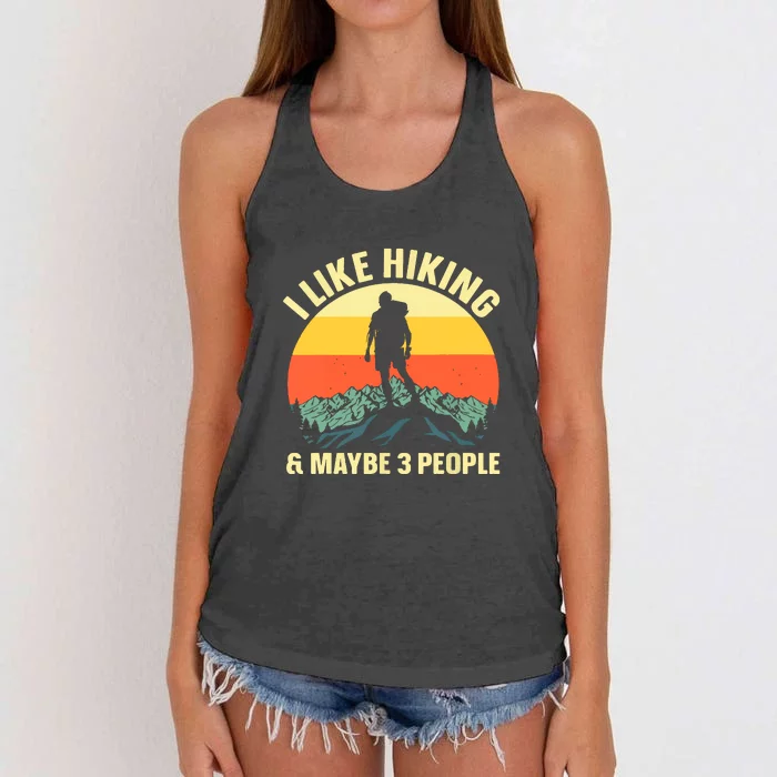 Best Hiking Art Mountaineer Hike Gear Vintage Hiking Gift Women's Knotted Racerback Tank