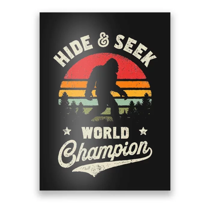 Bigfoot Hide And Seek World Champion Sasquatch Retro Vintage Poster