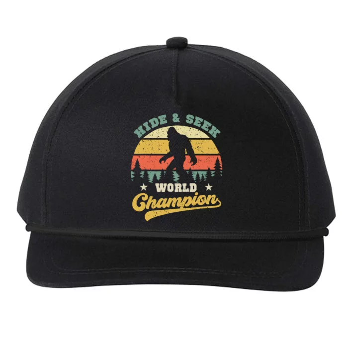 Bigfoot Hide And Seek World Champion Sasquatch Retro Vintage Snapback Five-Panel Rope Hat