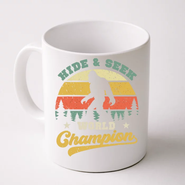 Bigfoot Hide And Seek World Champion Sasquatch Retro Vintage Front & Back Coffee Mug