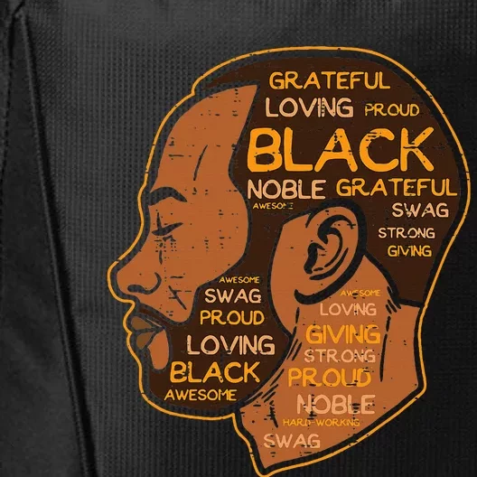 Black History Afro Man Words African American Father Dad City Backpack