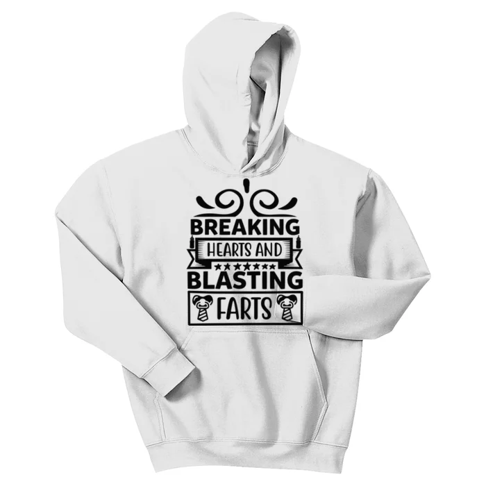 Breaking Hearts And Blasting Farts Kids Hoodie