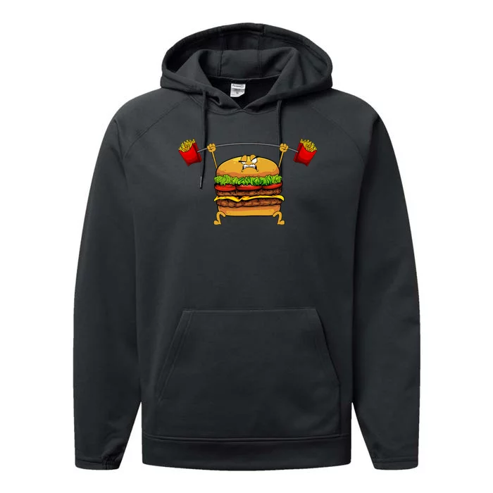 Best Hamburger Art Cheeseburger Fast Food Lovers Performance Fleece Hoodie