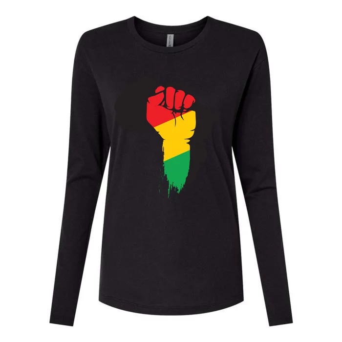 Black History African Maps Womens Cotton Relaxed Long Sleeve T-Shirt