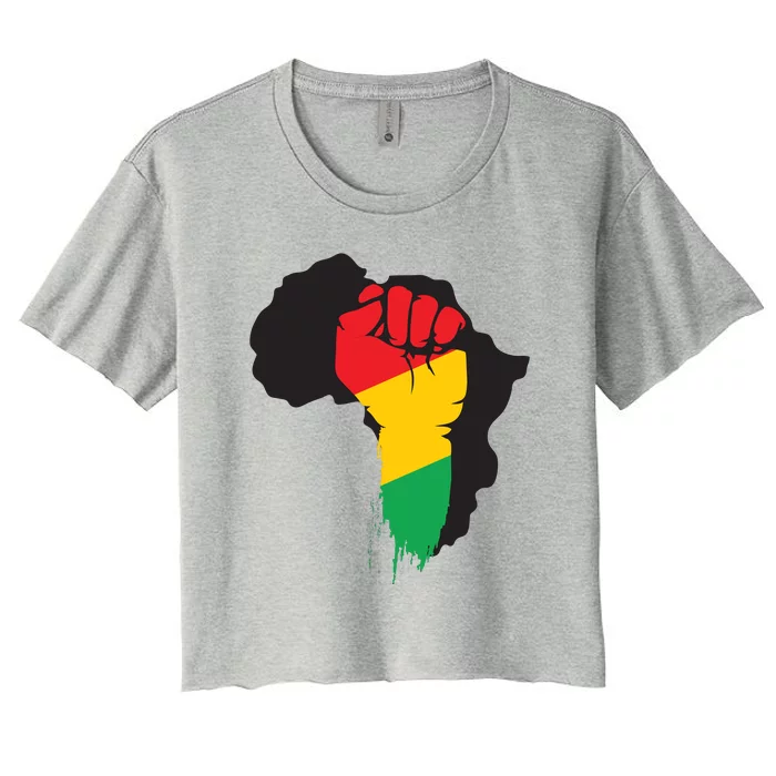 Black History African Maps Women's Crop Top Tee