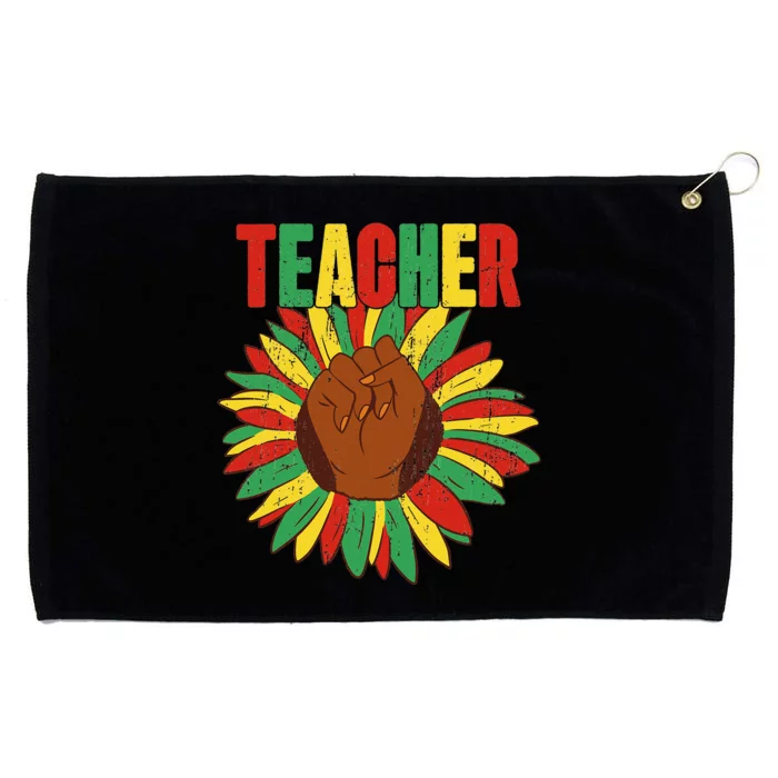 Black History African American Teacher Juneteenth Flower Grommeted Golf Towel