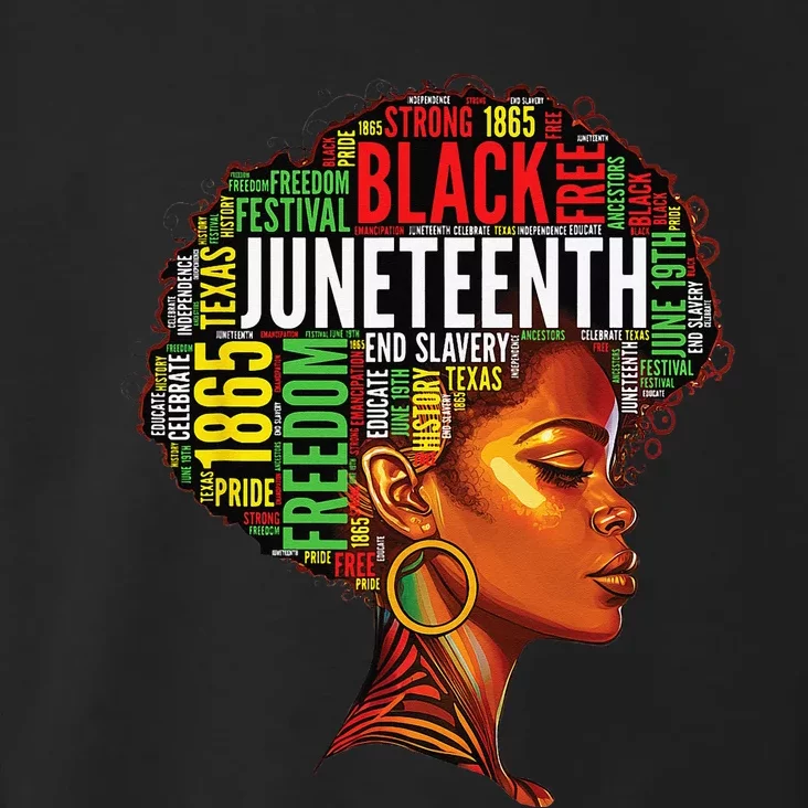 Black History Afro Queen Melanin Word Art Wo Juneteenth Toddler Hoodie