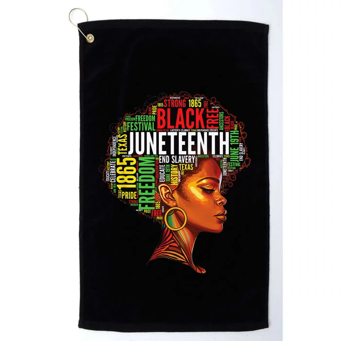 Black History Afro Queen Melanin Word Art Wo Juneteenth Platinum Collection Golf Towel