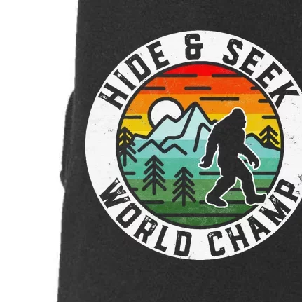 Bigfoot Hide And Seek World Champ Sasquatch Silhouette Doggie 3-End Fleece Hoodie