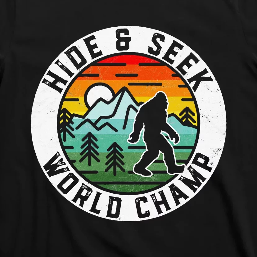 Bigfoot Hide And Seek World Champ Sasquatch Silhouette T-Shirt