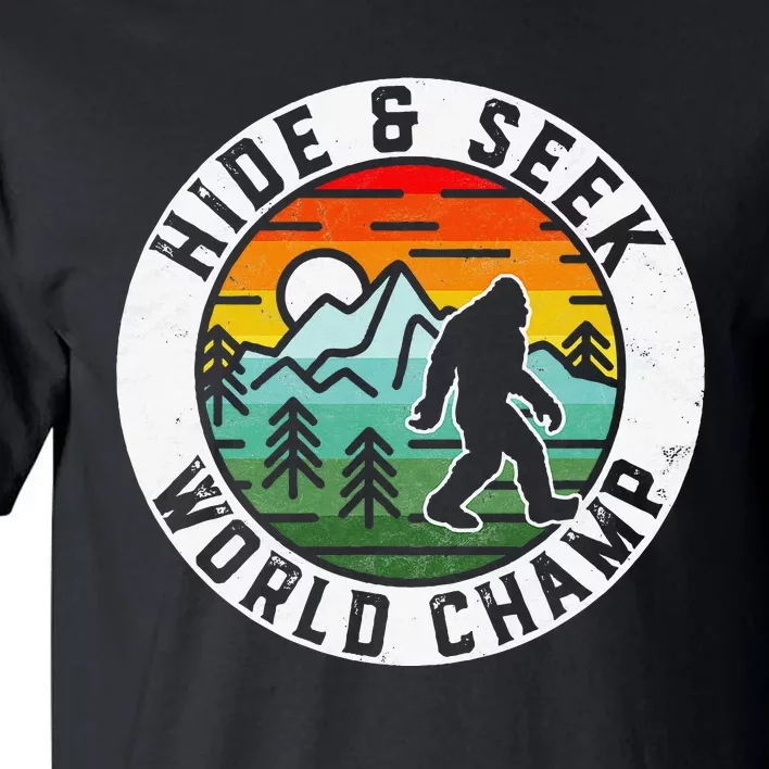 Bigfoot Hide And Seek World Champ Sasquatch Silhouette Tall T-Shirt