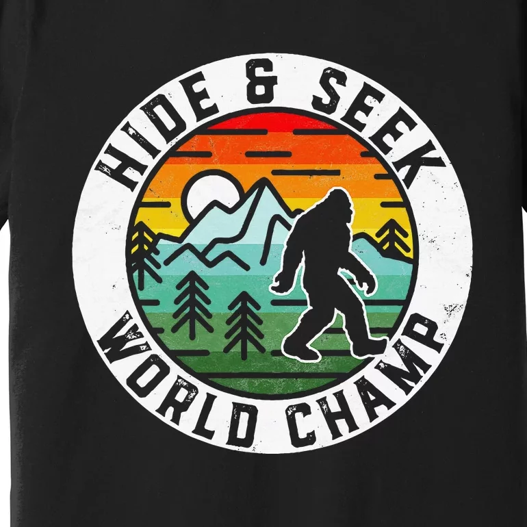 Bigfoot Hide And Seek World Champ Sasquatch Silhouette Premium T-Shirt