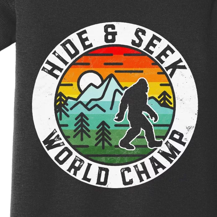 Bigfoot Hide And Seek World Champ Sasquatch Silhouette Baby Bodysuit