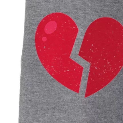 Broken Heart Anti Valentine's Day Funny Distressed Heart Premium Doggie 3-End Fleece Hoodie