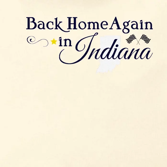 Back Home Again Indiana Checkered Flag Zip Tote Bag