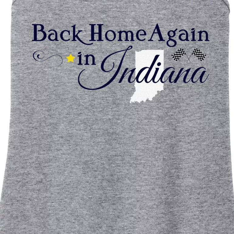 Back Home Again Indiana Checkered Flag Ladies Essential Tank