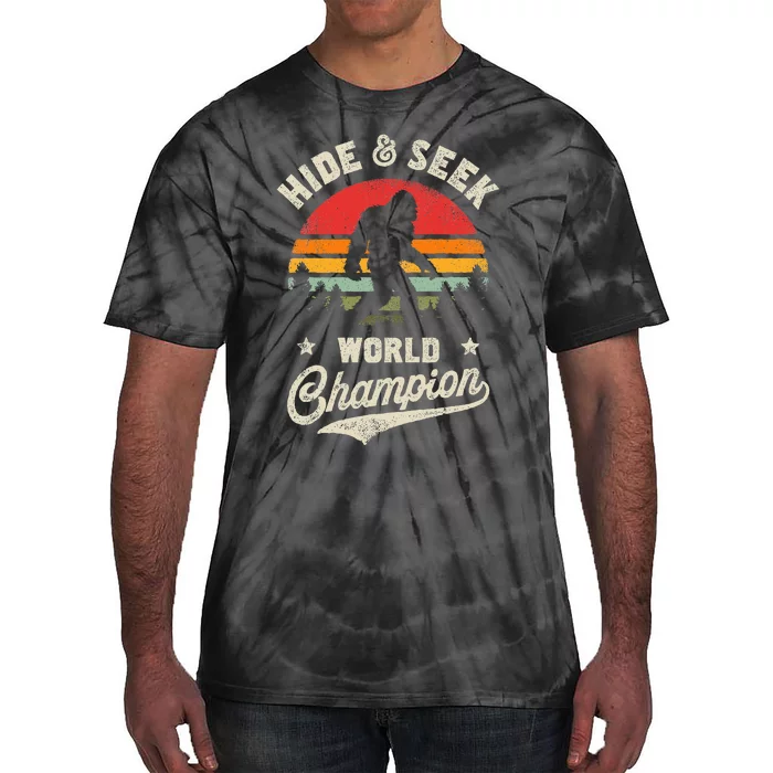 Bigfoot Hide And Seek World Champion Sasquatch Retro Vintage Tie-Dye T-Shirt