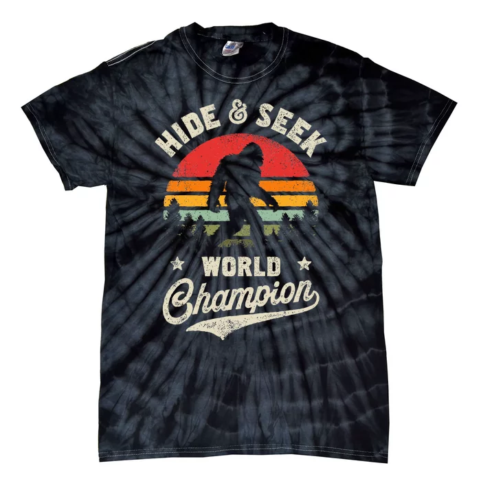 Bigfoot Hide And Seek World Champion Sasquatch Retro Vintage Tie-Dye T-Shirt