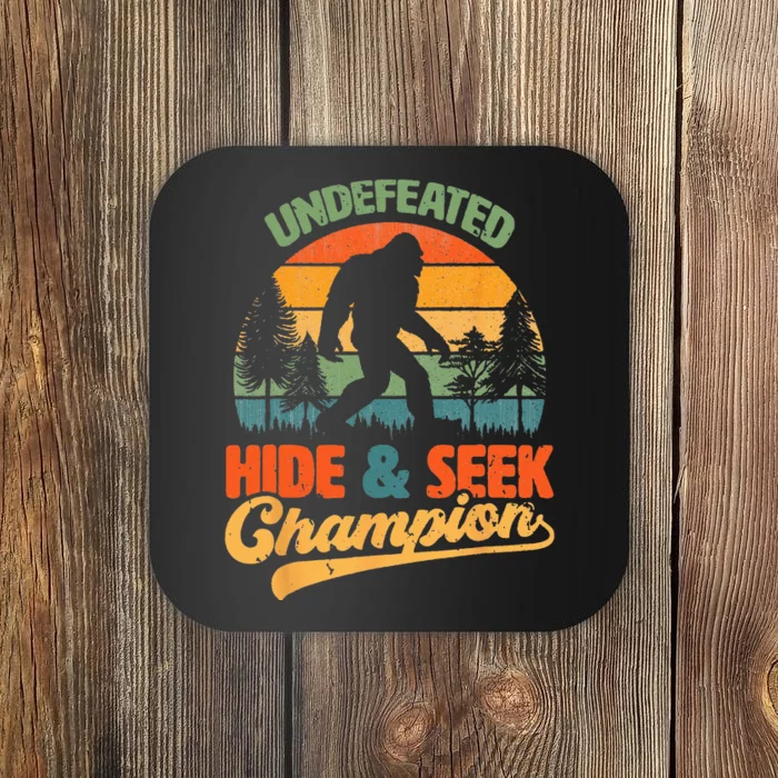 Bigfoot Hide and Seek Champ Sasquatch Hiding Champion Retro Coaster