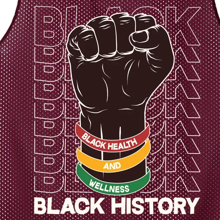 Black Health And Wellness Black History Mesh Reversible Basketball Jersey Tank