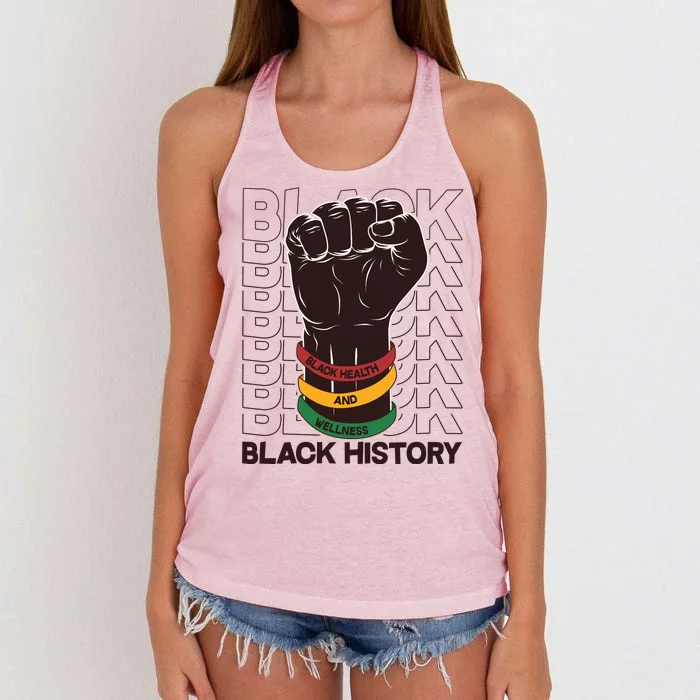 Black Health And Wellness Black History Women's Knotted Racerback Tank