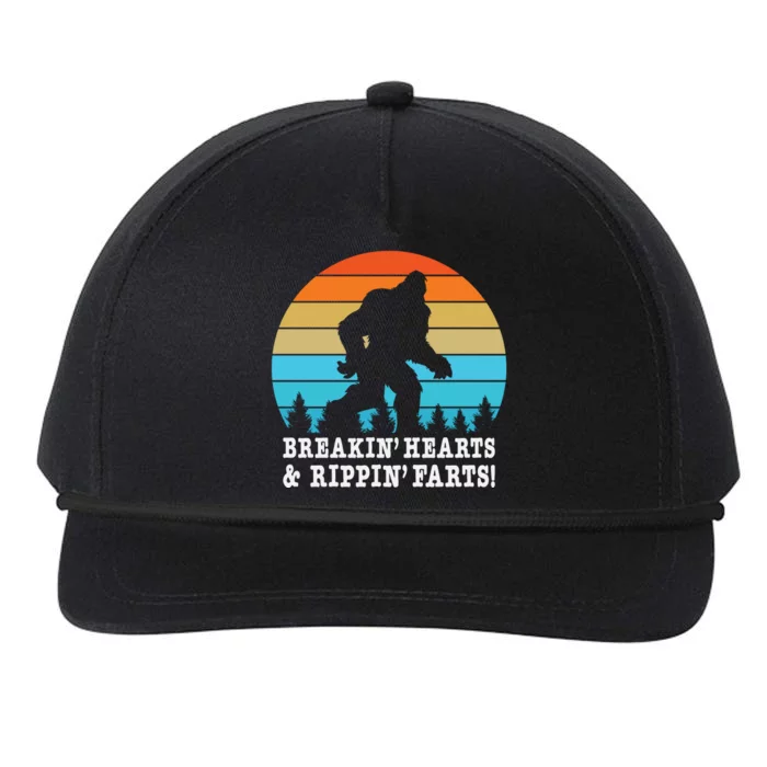 Breakin Hearts And Rippin Farts Bigfoot Snapback Five-Panel Rope Hat