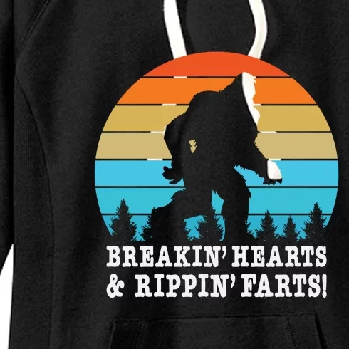 Breakin Hearts And Rippin Farts Bigfoot Women's Fleece Hoodie