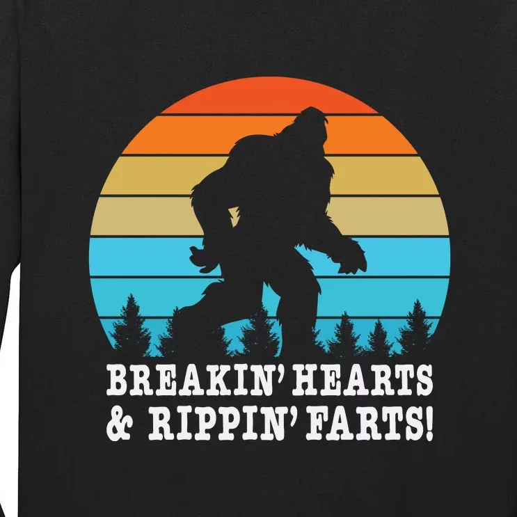 Breakin Hearts And Rippin Farts Bigfoot Tall Long Sleeve T-Shirt