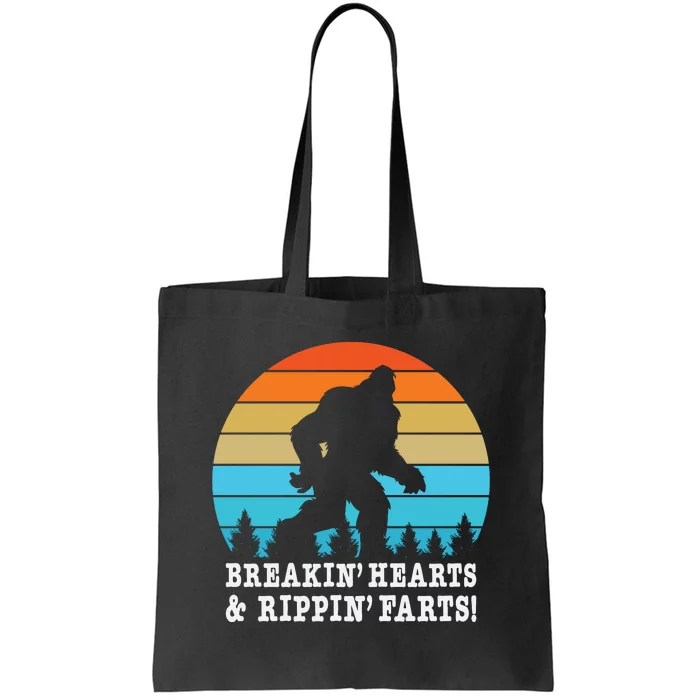 Breakin Hearts And Rippin Farts Bigfoot Tote Bag