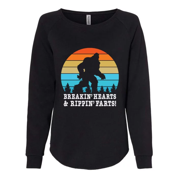 Breakin Hearts And Rippin Farts Bigfoot Womens California Wash Sweatshirt