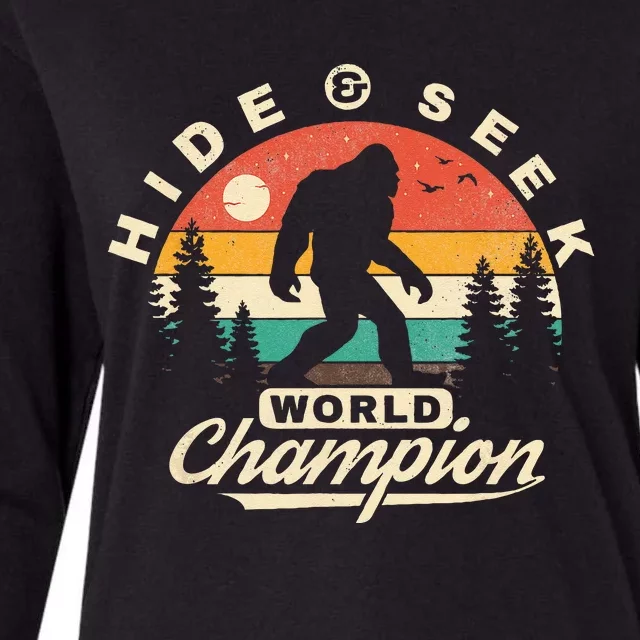 Bigfoot Hide And Seek World Champion Sasquatch Womens Cotton Relaxed Long Sleeve T-Shirt