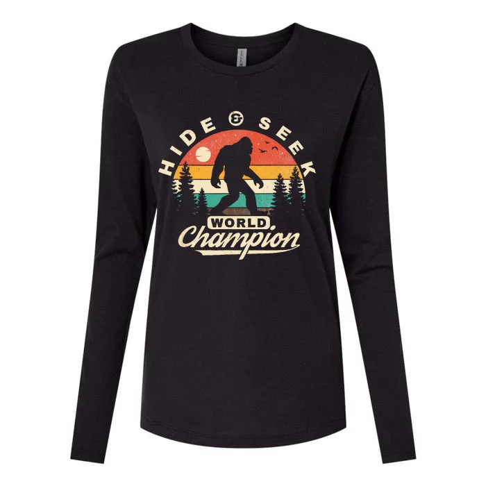 Bigfoot Hide And Seek World Champion Sasquatch Womens Cotton Relaxed Long Sleeve T-Shirt