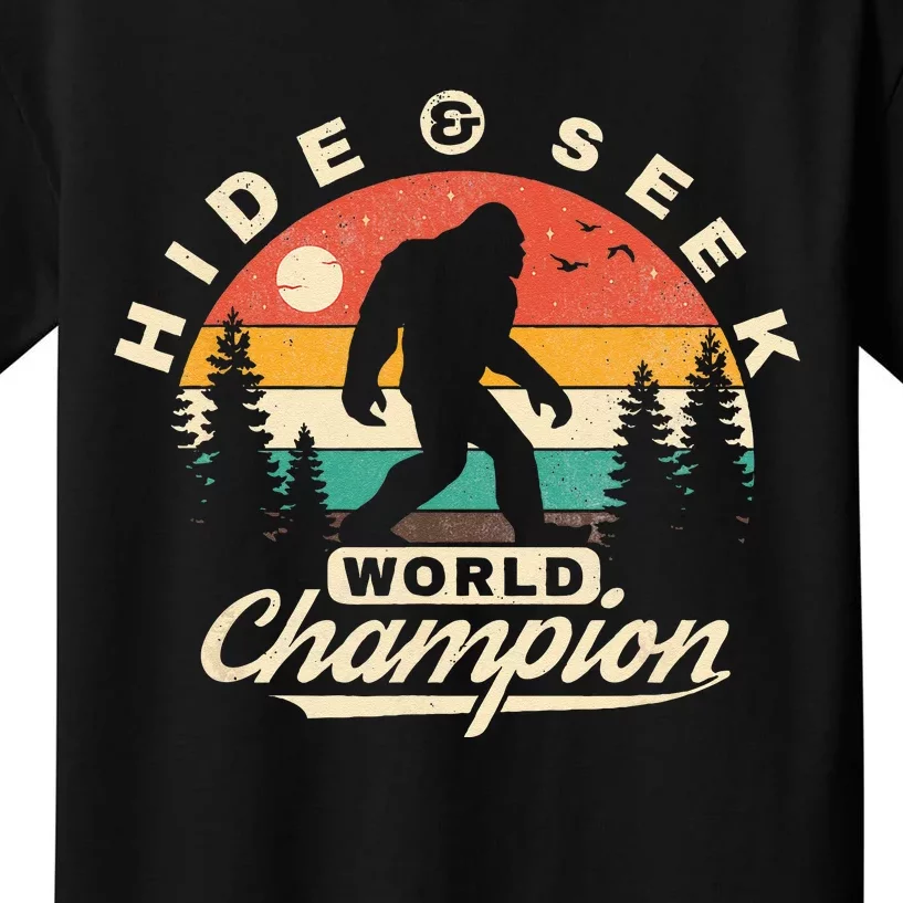 Bigfoot Hide And Seek World Champion Sasquatch Kids T-Shirt