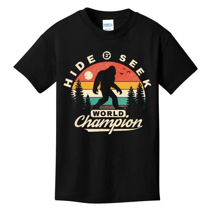 Bigfoot Hide And Seek World Champion Sasquatch Kids T-Shirt