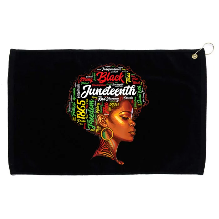 Black History Afro Queen Melanin Word Art Grommeted Golf Towel