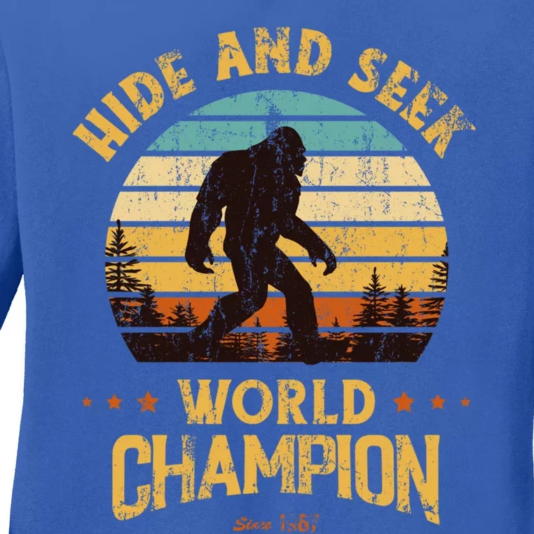 Bigfoogift Hide And Seek Bigfoot Hide And Seek Champion Cute Gift Ladies Long Sleeve Shirt