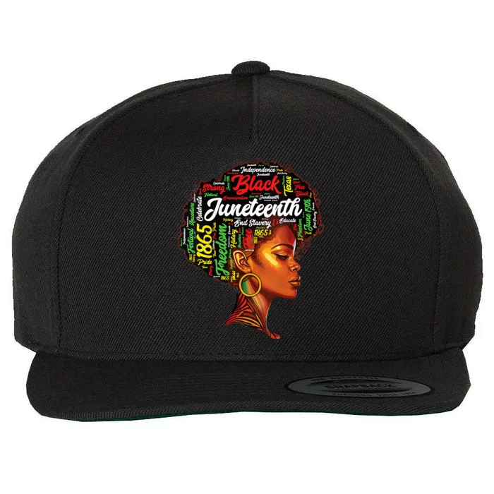 Black History Afro Queen Melanin Rd Art Juneteenth Wool Snapback Cap