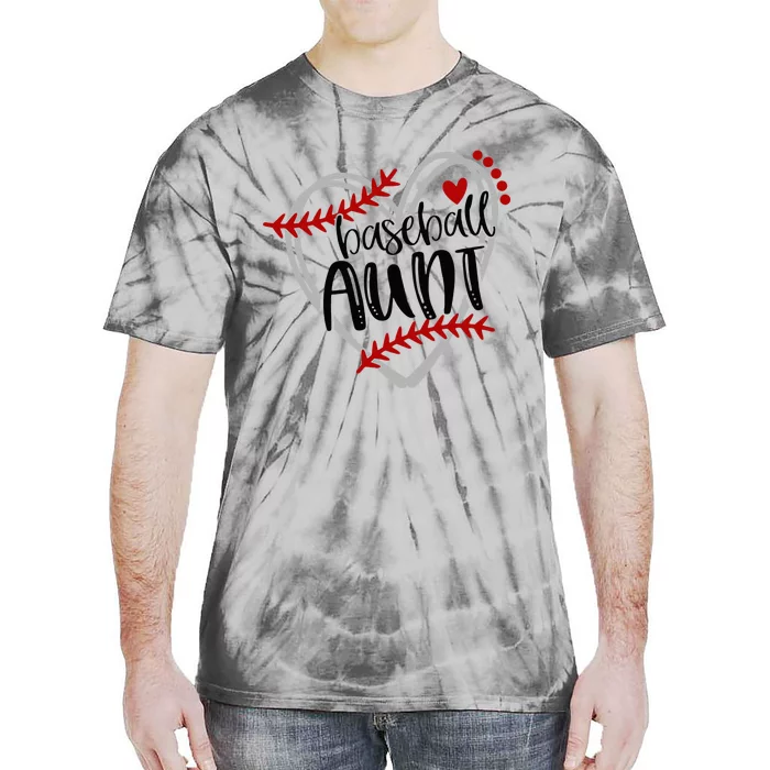 Baseball Heart AUN Auntie Trendy Tie-Dye T-Shirt