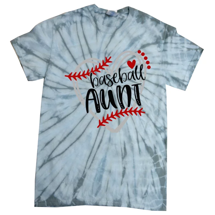 Baseball Heart AUN Auntie Trendy Tie-Dye T-Shirt