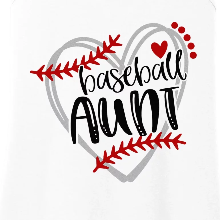 Baseball Heart AUN Auntie Trendy Ladies Essential Tank