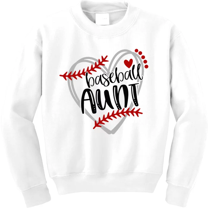 Baseball Heart AUN Auntie Trendy Kids Sweatshirt