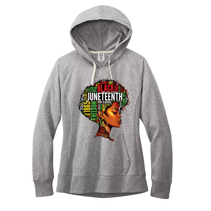 Black History Afro Queen Melanin Word Art Women Juneteenth Women's Fleece Hoodie