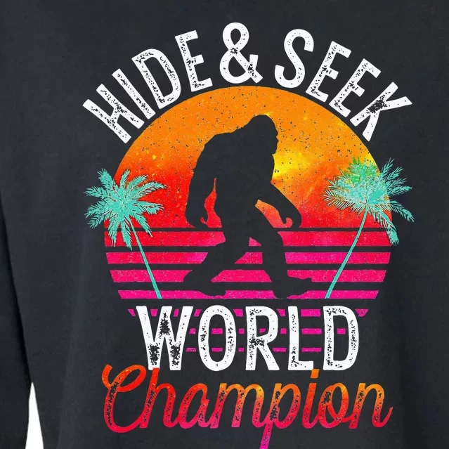 Bigfoot Hide And Seek World Champion Sasquatch Retro Vintage Cropped Pullover Crew