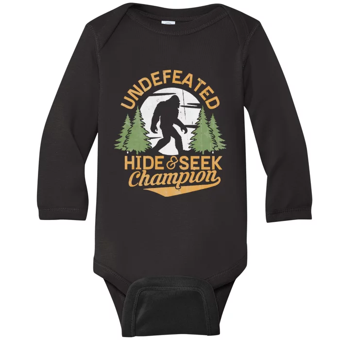 Bigfoot Hide And Seek Champion Sasquatch Stuff Baby Long Sleeve Bodysuit