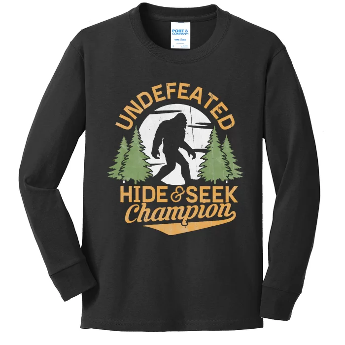 Bigfoot Hide And Seek Champion Sasquatch Stuff Kids Long Sleeve Shirt