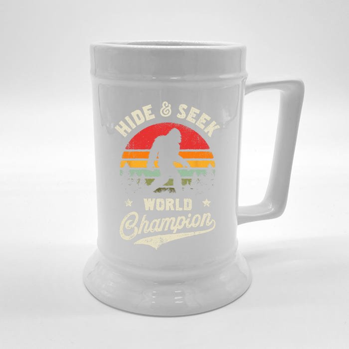 Bigfoot Hide And Seek World Champion Sasquatch Retro Vintage Front & Back Beer Stein