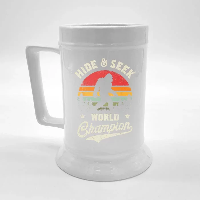 Bigfoot Hide And Seek World Champion Sasquatch Retro Vintage Front & Back Beer Stein