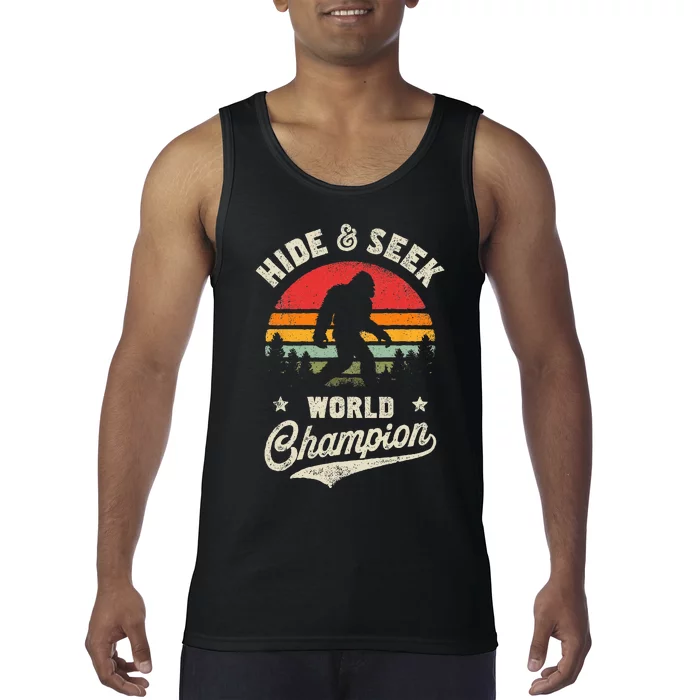 Bigfoot Hide And Seek World Champion Sasquatch Retro Vintage Tank Top